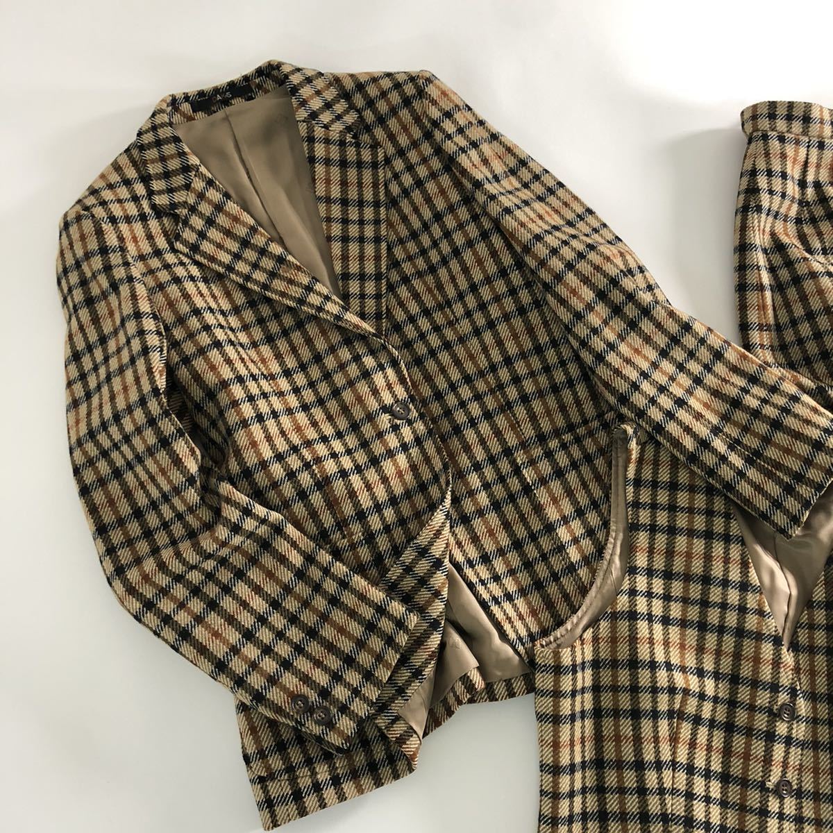 Eb19《美品》DAKS ダックス 3点セット ジャケット・ベスト・スカート  