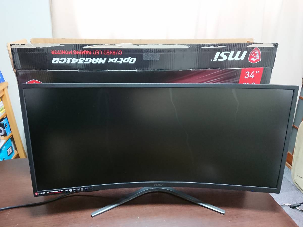 ジャンク】MSI 34インチ 湾曲ワイドパネルゲーミングモニター Optix