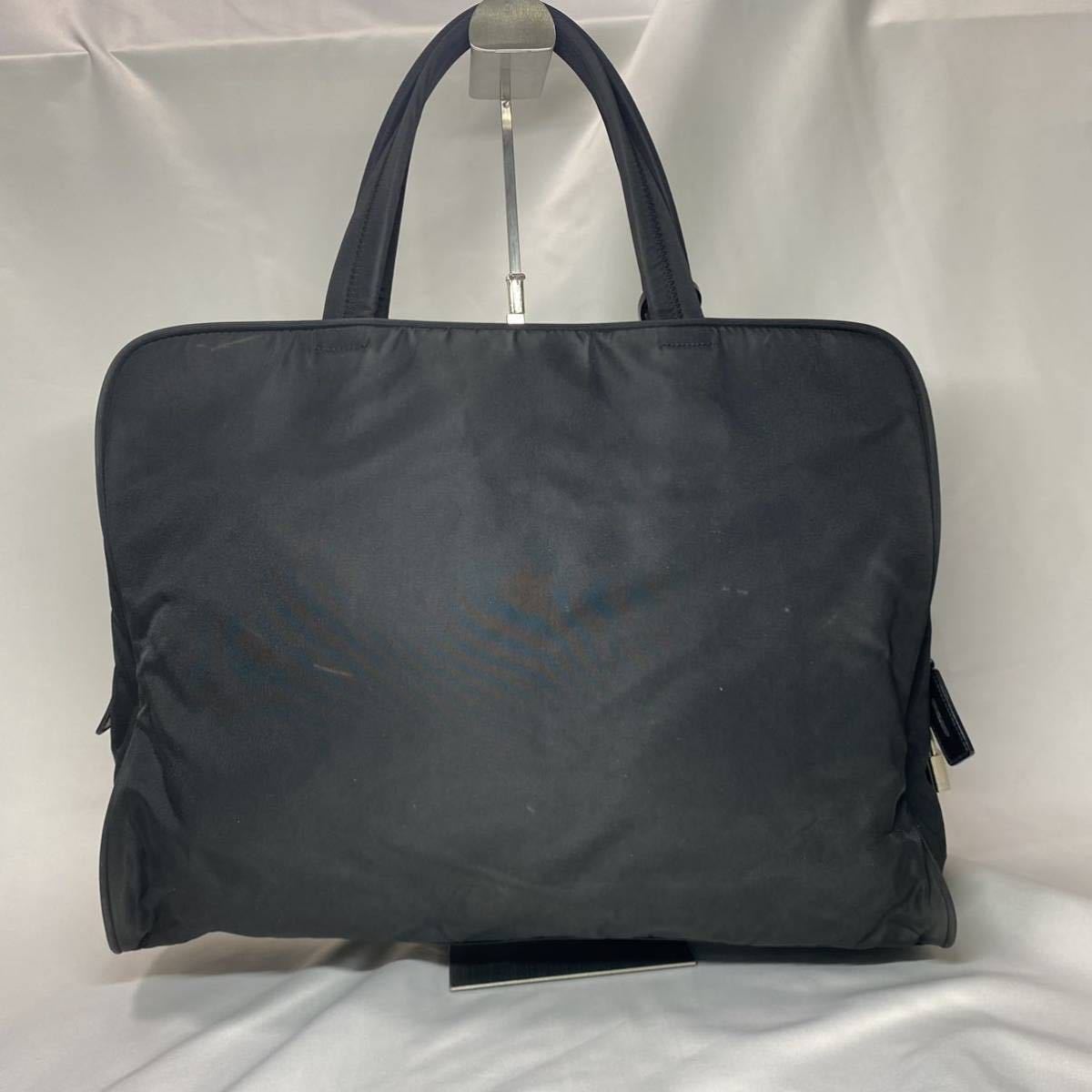 1円〜【美品☆極上品】PRADA プラダ 三角プレート ビジネスバッグ 