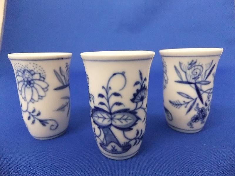 マイセン Meissen 希少ブルーオニオン リキュールカップ3点 