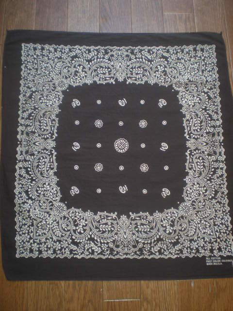 ⑥ vintage bandana 希少 黒 ブラック ビンテージ バンダナ