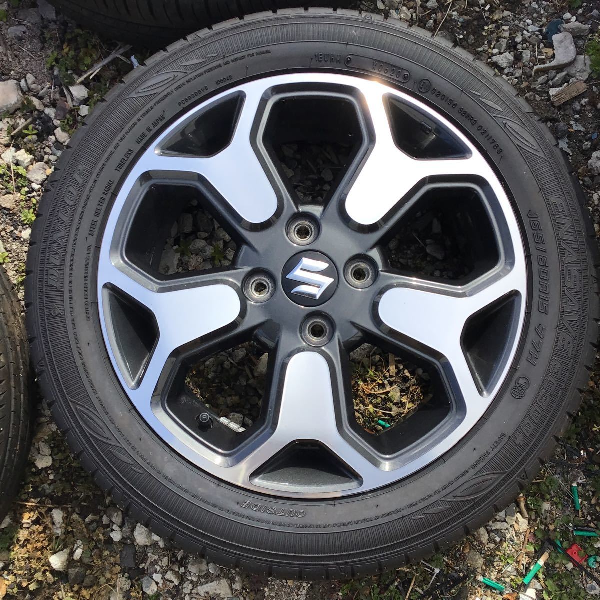 ハスラー MR92S 純正アルミホイール タイヤセット 165/60R15 9部山 