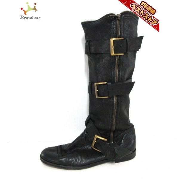 赤字超特価，100%新品 バルマン BALMAIN ロングブーツ 39 - レザー 黒 レディース 靴(女性用)｜売買されたオークション情報、yahooの商品情報をアーカイブ公開 - オークファン 女性用