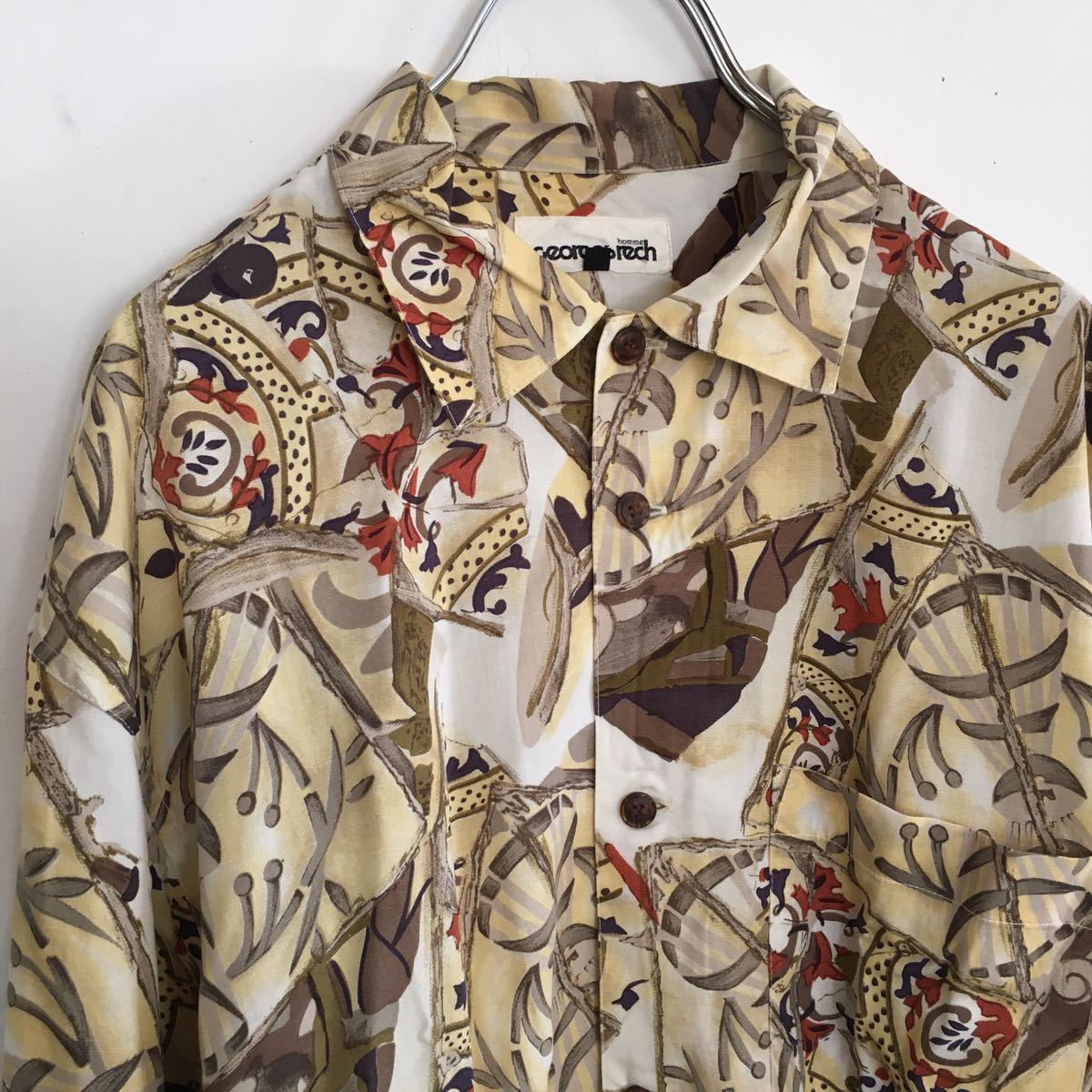 ビンテージ 総柄 アートシャツ 2 ヴィンテージ 長袖シャツ 柄シャツ  