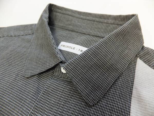 PRINGLE1815☆プリングル 千鳥格子柄長袖シャツ　Lサイズ ☆
