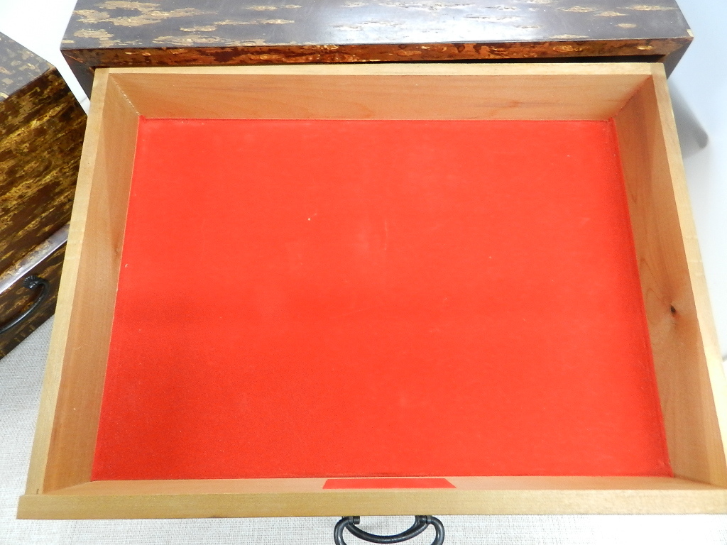 桜皮細工 2点まとめて 在庫処分 小タンス/引き出し/ティッシュボックス