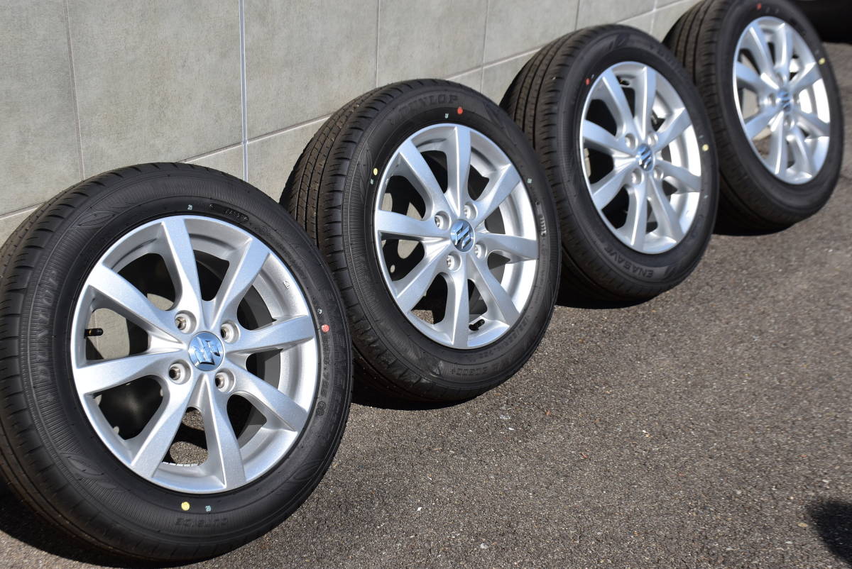 ワゴンRスティングレー純正アルミタイヤセット 155/65R14 新車外し 