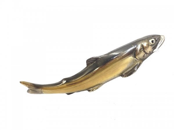 G3942☆【文鎮】「明珍宗之」作 鮎 文鎮・長方形 文鎮 2点おまとめ