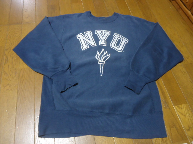 NYU/Lサイズ/ビンテージ90s/刺繍タグ/チャンピオンChampion/リバース