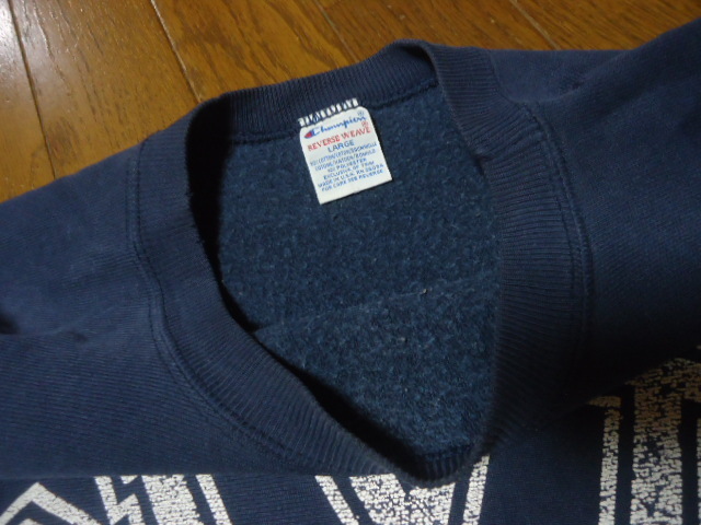 L/NYU/刺繍タグ/90s/チャンピオン/ビンテージ/パーカー/ネイビー