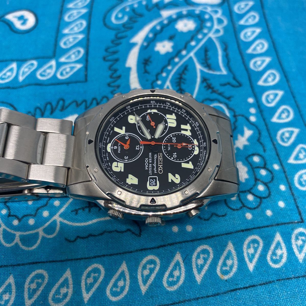 1円～ SEIKO セイコー クロノグラフ 7T32-6M30 腕時計 動作未確認 現状 