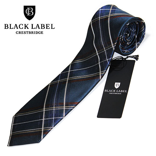 ★送料198円★新品 BLACK LABEL CRESTBRIDGE 【日本製】シルク100％ チェック柄 ネクタイ 156-26■ブラックレーベル クレストブリッジ