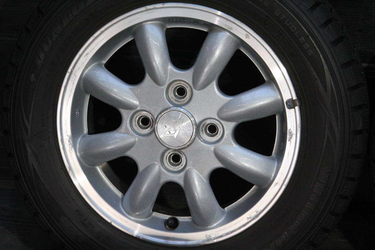 条件付送料無料 USA ダイハツ純正 13×4.50B +45 4H PCD100 DUNLOP WINTERMAXX WM01 165/65R13 4本セット ワタナベ風 エイトスポーク /小C