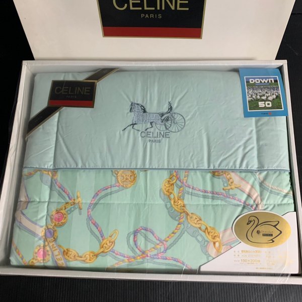 未使用保管品】CELINE PARIS セリーヌ 羽毛掛けふとん（肌掛） ダウン