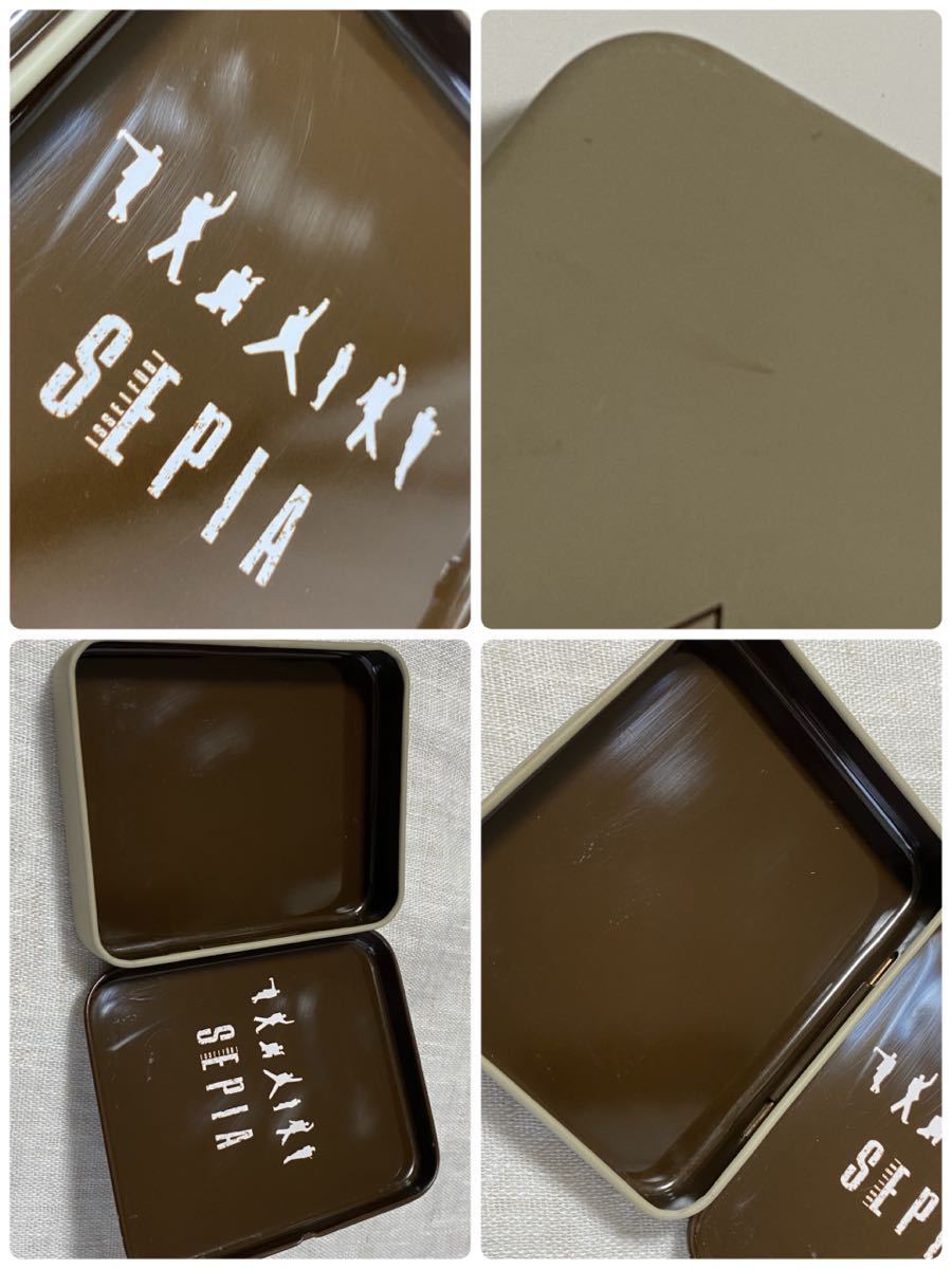 昭和レトロ 当時物 一世風靡セピア 缶 ケース 小物入れ 