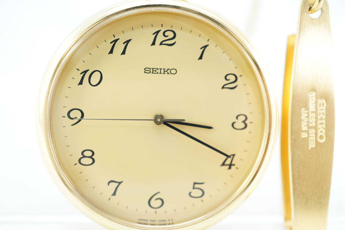 A2/25-10 KA14】☆SEIKO/セイコー 懐中時計 7N01-0020 クオーツ 稼働品 