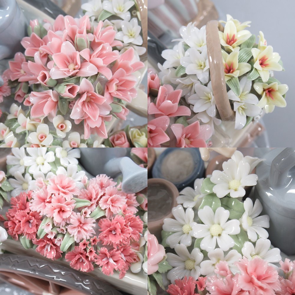 大特価！LLADRO リヤドロ 1454「公園通りの花屋さん」台座⁄ケース付