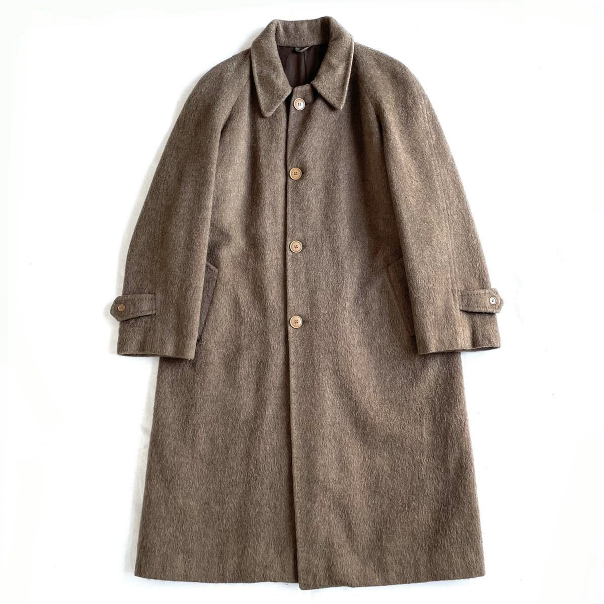 メンズ 古着 ステンカラーコート ロングコート ブラック ユーロ vintage