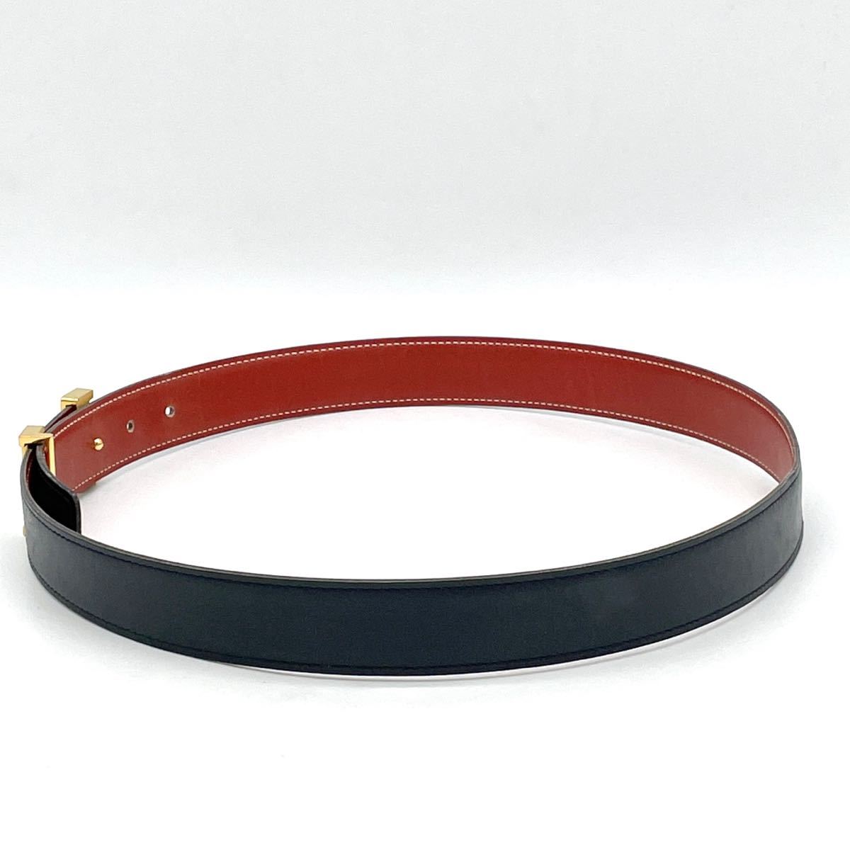 1円 美品 HERMES エルメス コンスタンス Hベルト リバーシブル レザー