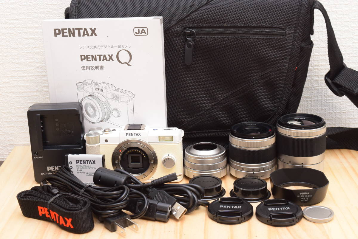 C03◆ほぼ新品◆ペンタックス PENTAX Q ボディ 01 / 02 / 06 トリプルレンズセット 【ショット数わずか180回】/3931-18