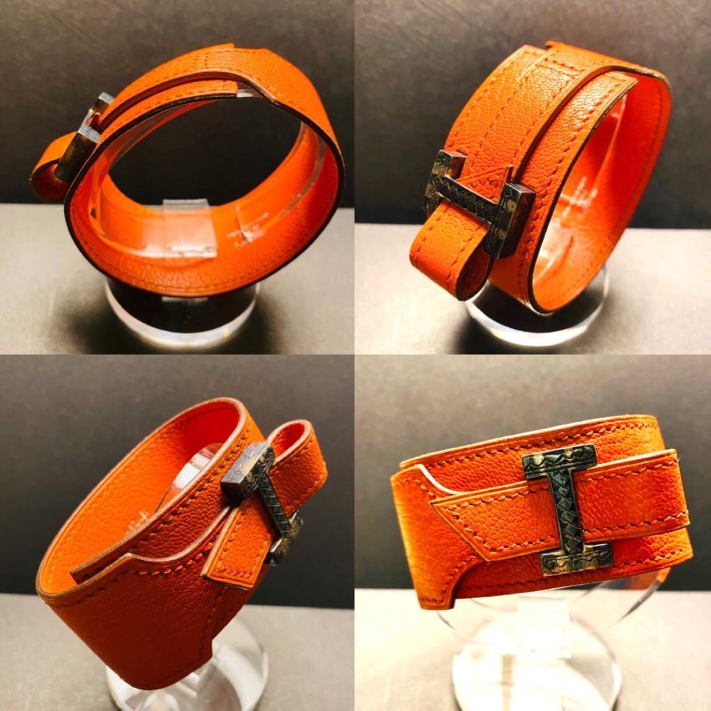 G65 HERMES エルメス ブレスレット アルテミス レザー×925 □G