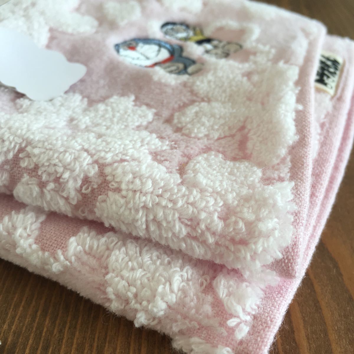 ドラえもん タオルハンカチ 送料120 新品 桜 さくら 28×28cm ピンク