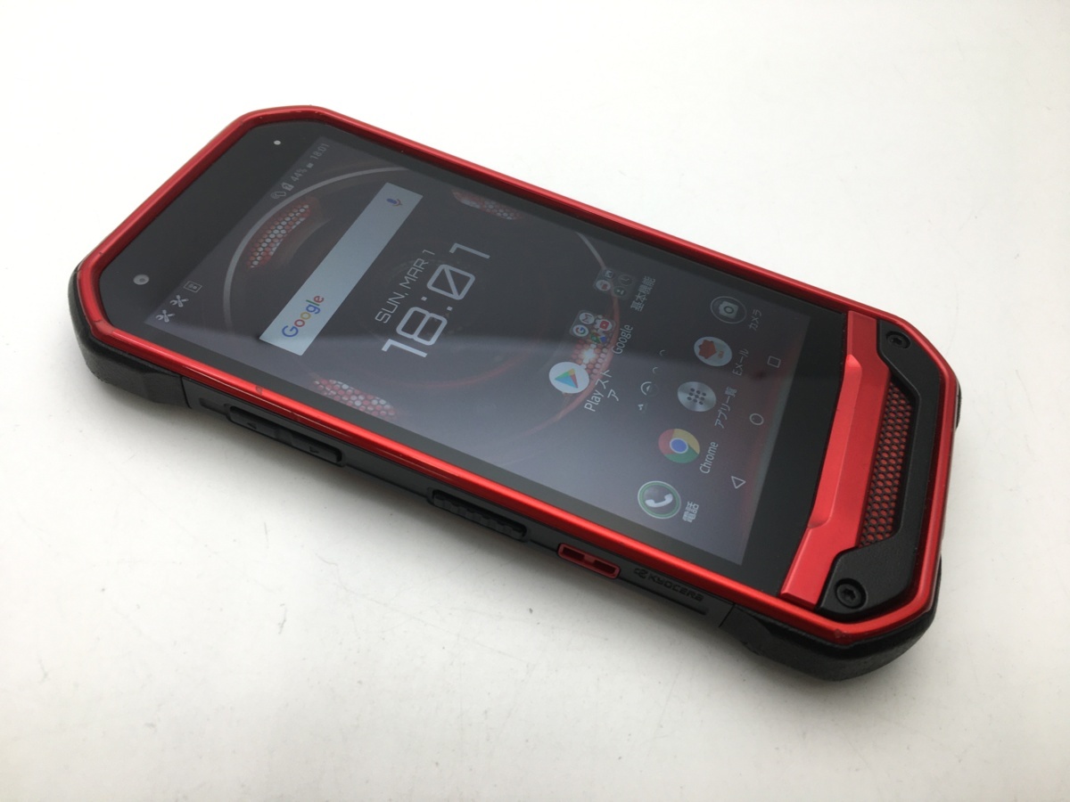 【格安，大人気】 ◆【RUUN8700】【SIMフリー】【良品】au KYOCERA TORQUE G03 KYV41 レッド SIMロック解除済 最強タフネスandroidスマホ 楽天モバイル可能
