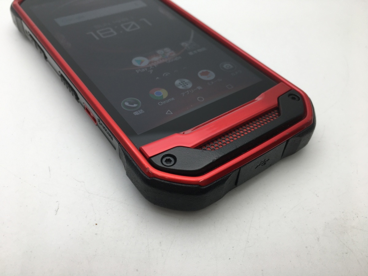 【格安，大人気】 ◆【RUUN8700】【SIMフリー】【良品】au KYOCERA TORQUE G03 KYV41 レッド SIMロック解除済 最強タフネスandroidスマホ 楽天モバイル可能