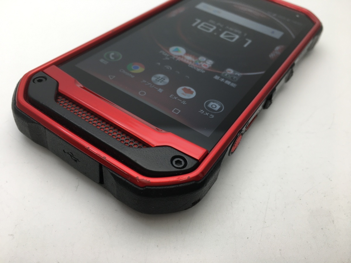 【格安，大人気】 ◆【RUUN8700】【SIMフリー】【良品】au KYOCERA TORQUE G03 KYV41 レッド SIMロック解除済 最強タフネスandroidスマホ 楽天モバイル可能