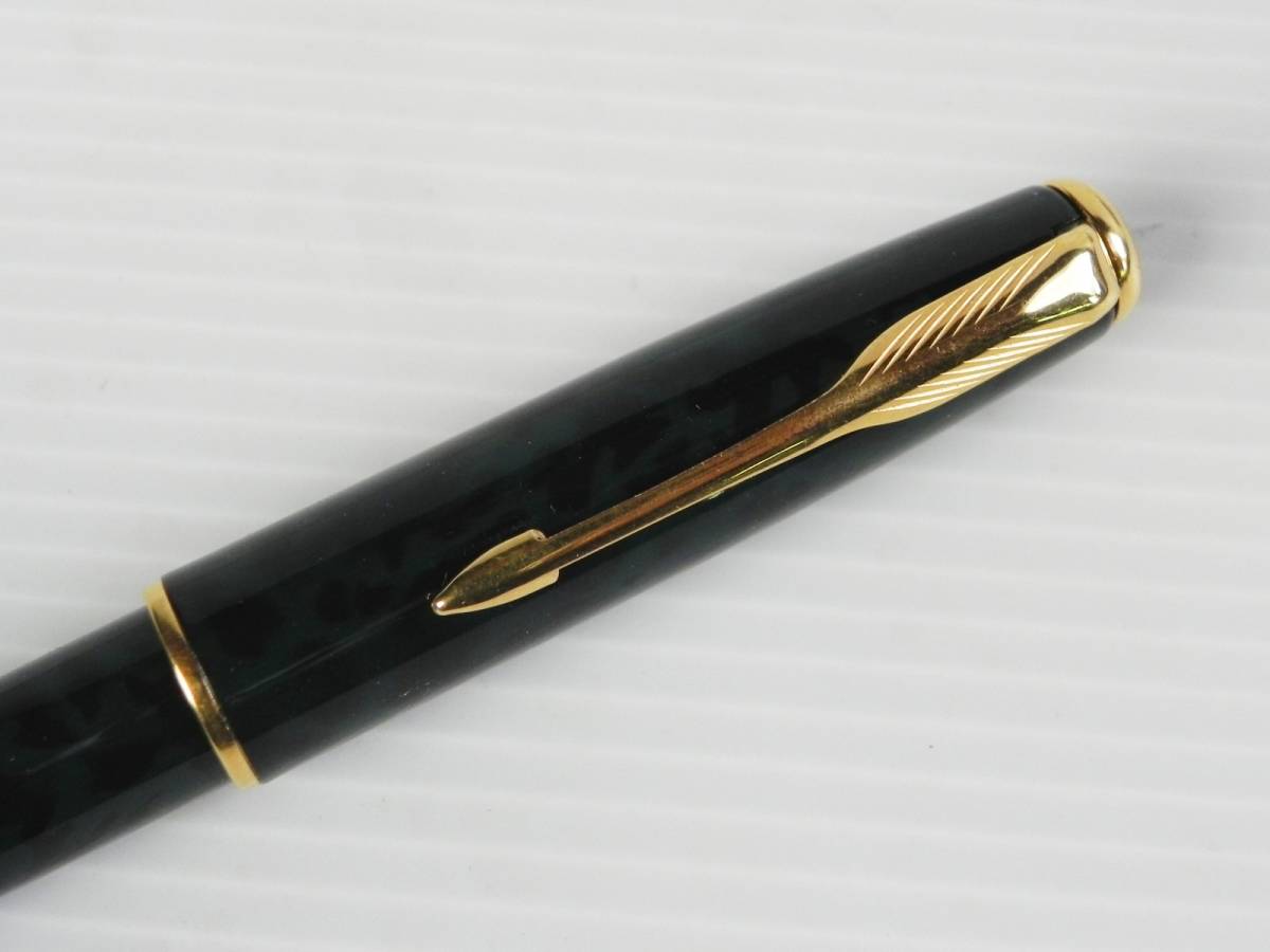 美品 PARKER SONNET 高級万年筆 グリーン マーブル柄 フランス製 PARKER パーカー ◇ SONNET ソネット フランス製 万年筆 グリーン