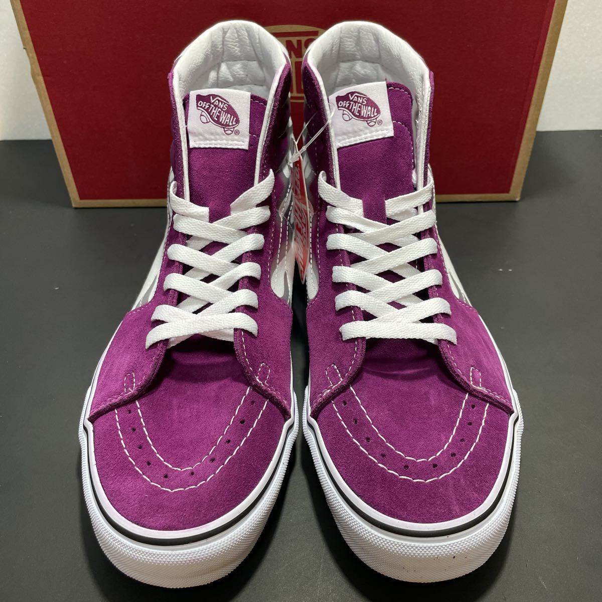 1円スタート売切り！ 新品 VANS スケハイ フレイム ファイヤーパターン 