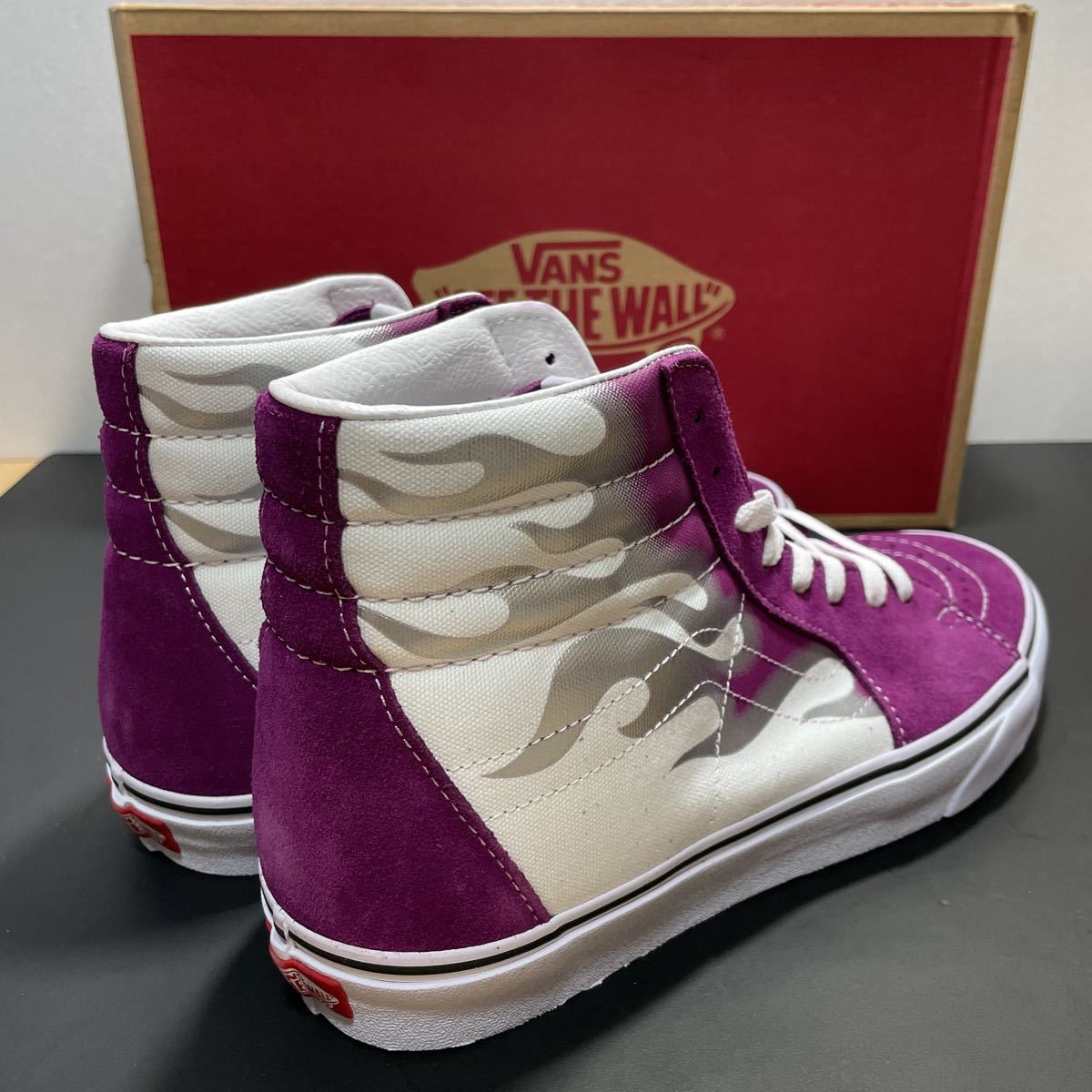 1円スタート売切り！ 新品 VANS スケハイ フレイム ファイヤーパターン 