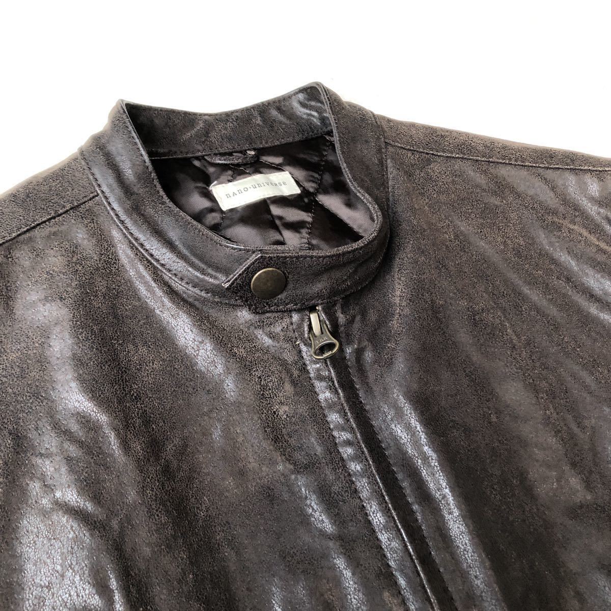 ナノユニバース nano universe レザージャケット ライダース Mサイズ  