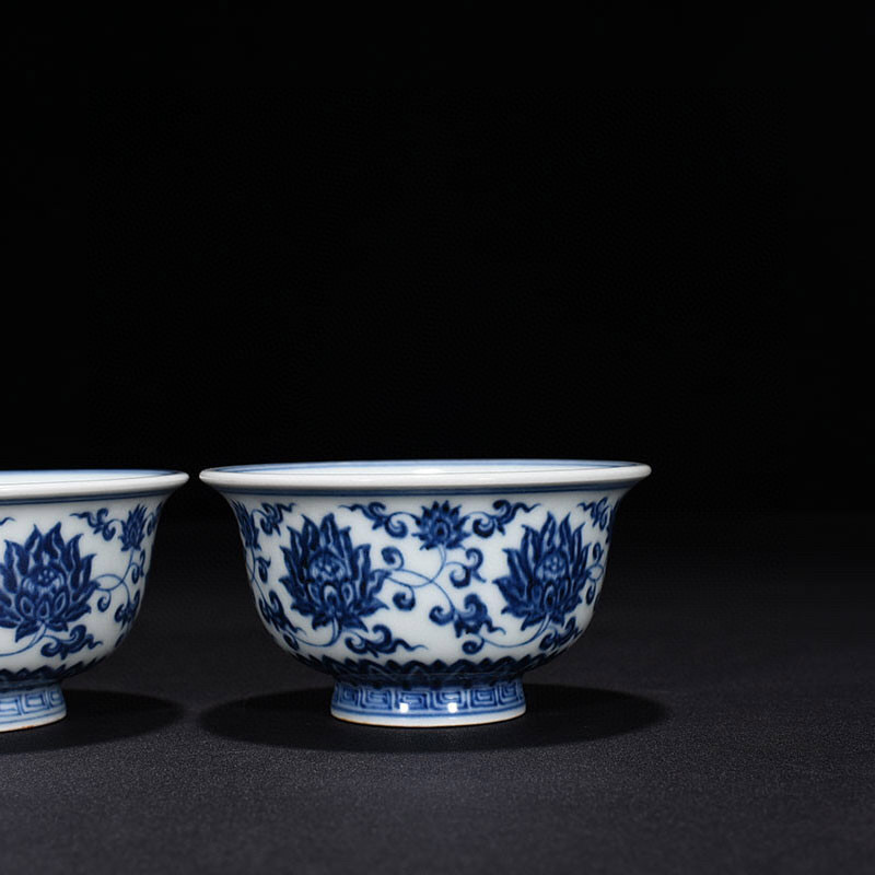 故宫博物院 銀閣中国美術 青花 纏枝蓮花紋 蓋物 旧家蔵出(ZD638) 青花