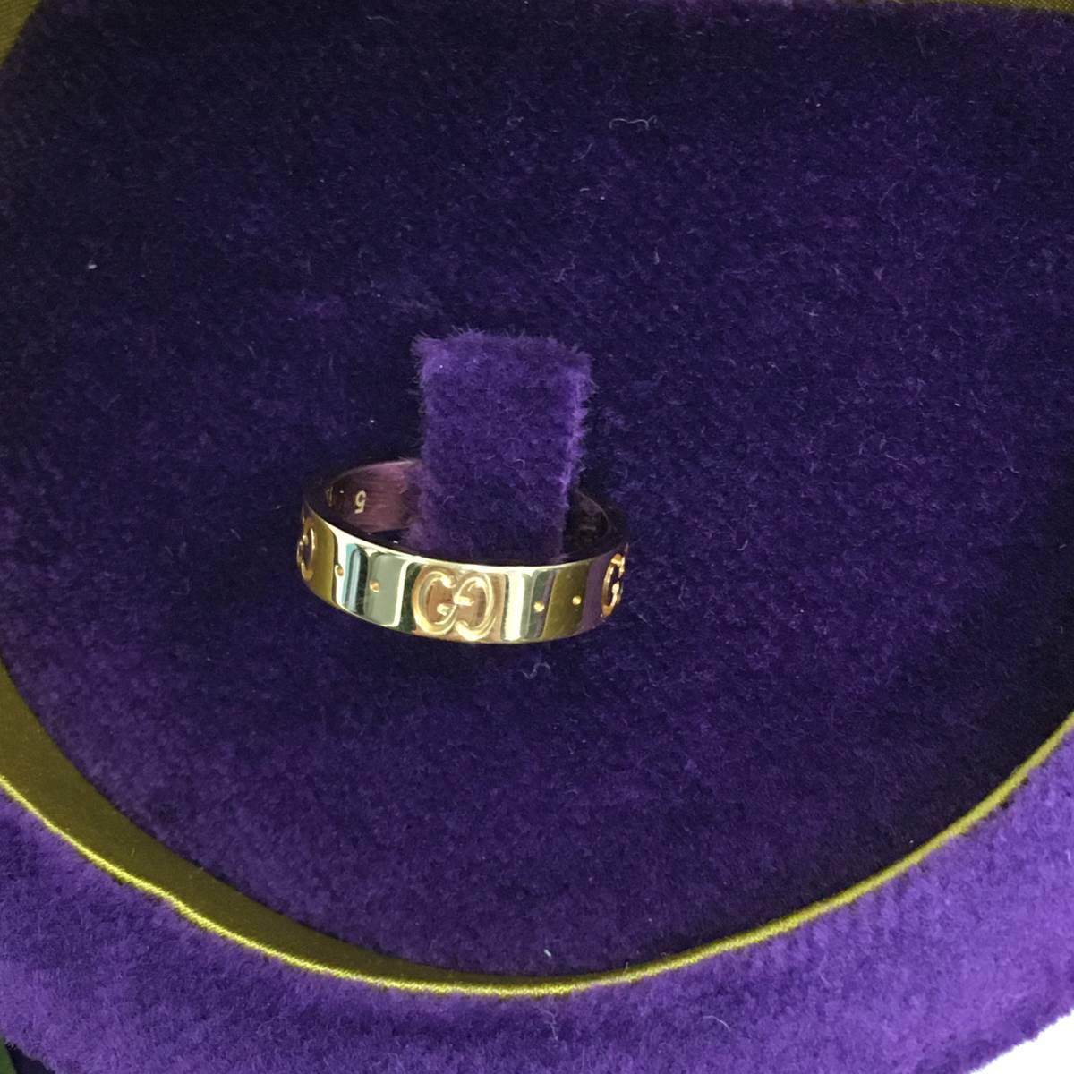 グッチ GUCCI GG アイコンリング AU750 K18YG イエローゴールド 指輪 5