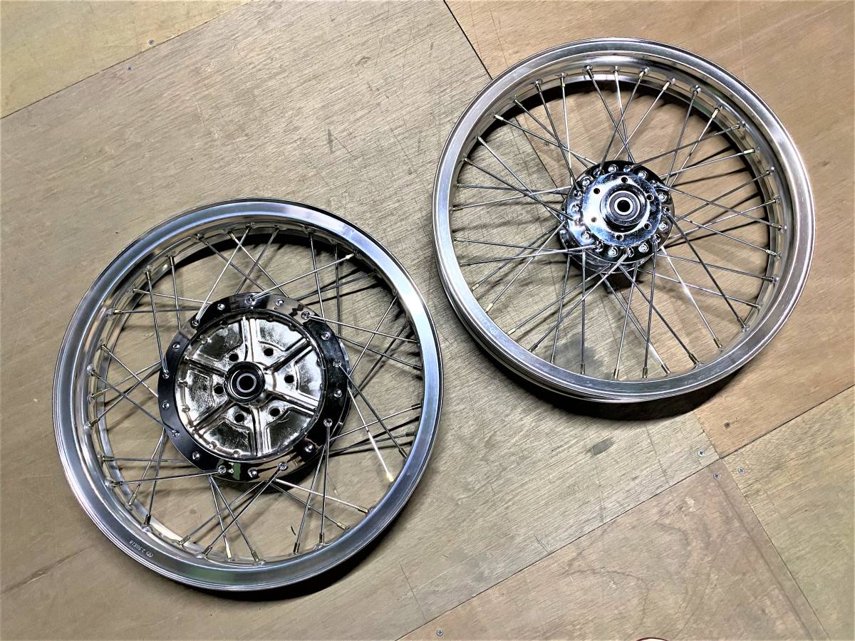 GS400スポークホイール 前後セット 楽天市場】GS400 スポーク ホイール Hリム 銀 前後セット ワイド