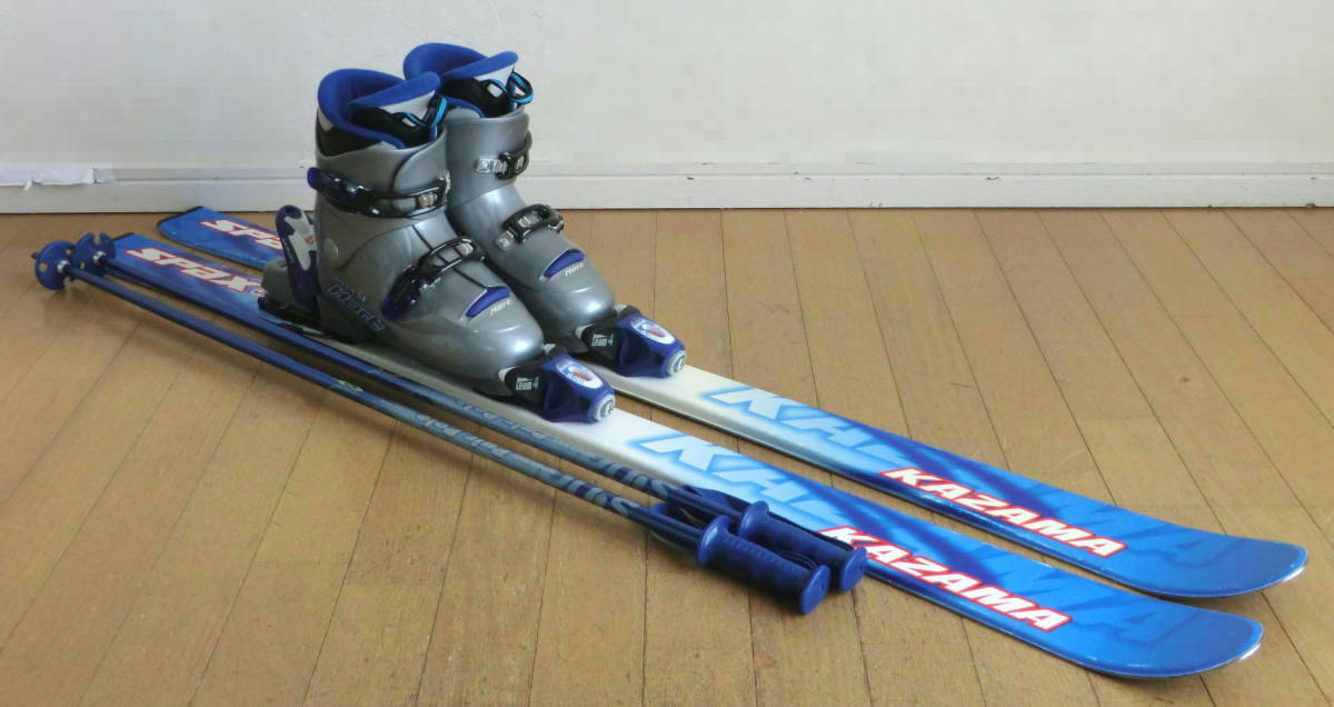 130cm 靴23cm HART 子供用カービングスキーセット 美し 中古