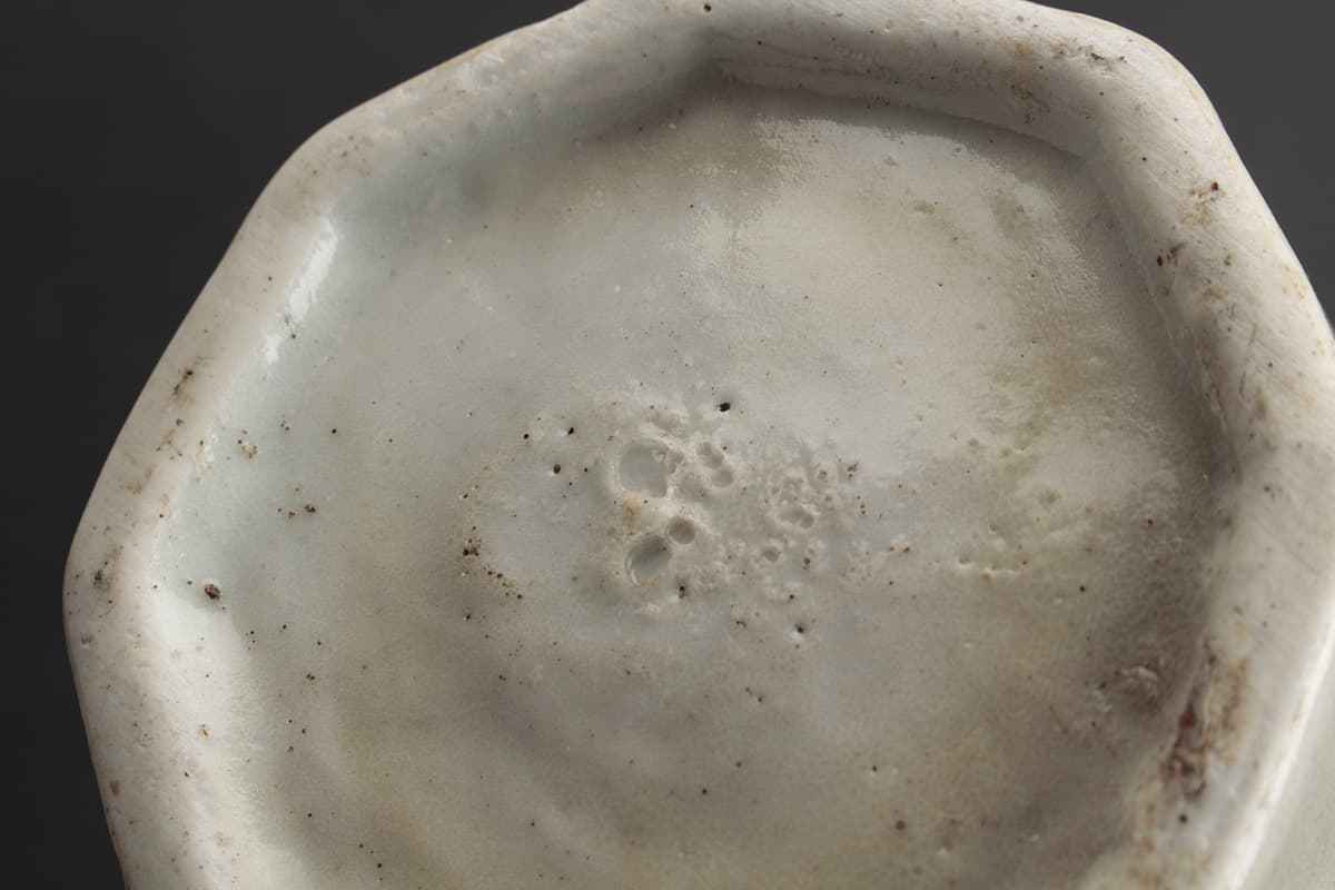朝鮮古美術 | 李朝 HU189 李朝白磁八角水滴 幅8cm 重195g・李朝水滴