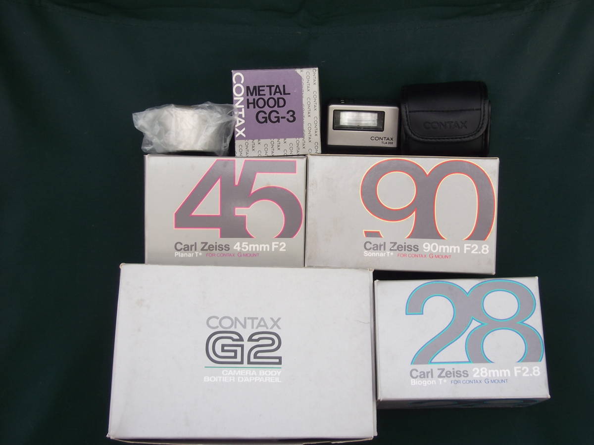 コンタックスG2 +21mm/28mm/45mm/90mm 中古)CONTAX (コンタックス) G2 セット (28mm/45mm/90㎜/TLA200