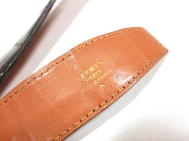 7hhヴィンテージ Hermes エルメス 長さ調節可能 P刻 クロコダイル ポロサス レザー コンスタンス ベルト メンズ ブラック 15ht1021 服飾小物 売買されたオークション情報 Yahooの商品情報をアーカイブ公開 オークファン Aucfan Com