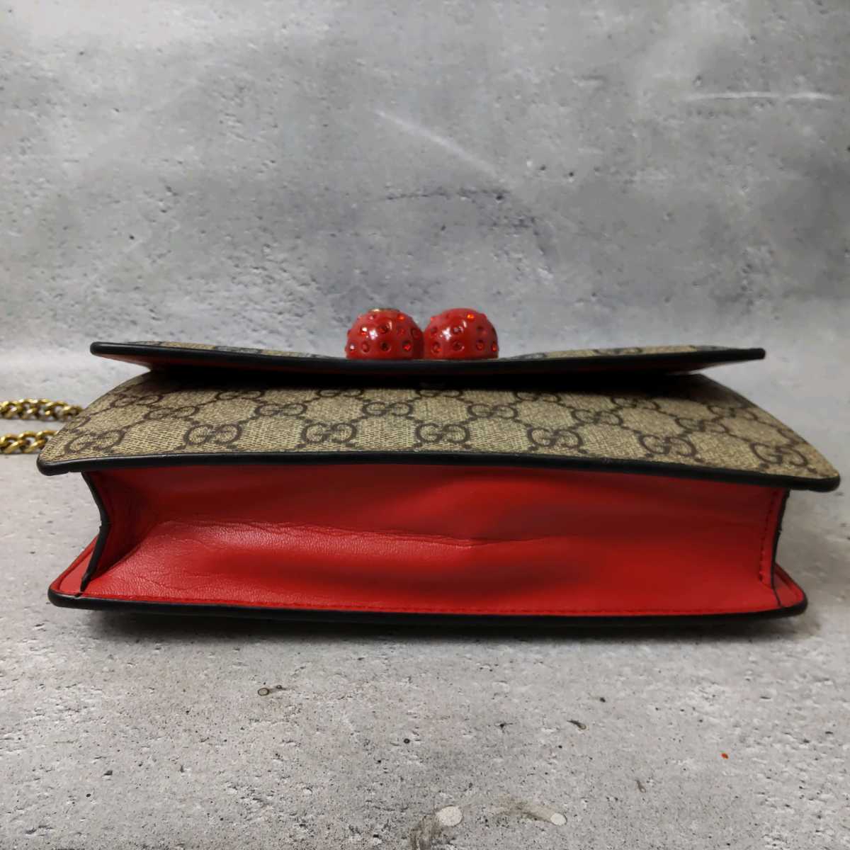 1円 未使用級 GUCCI グッチ チェリー GGスプリーム ショルダーバッグ 