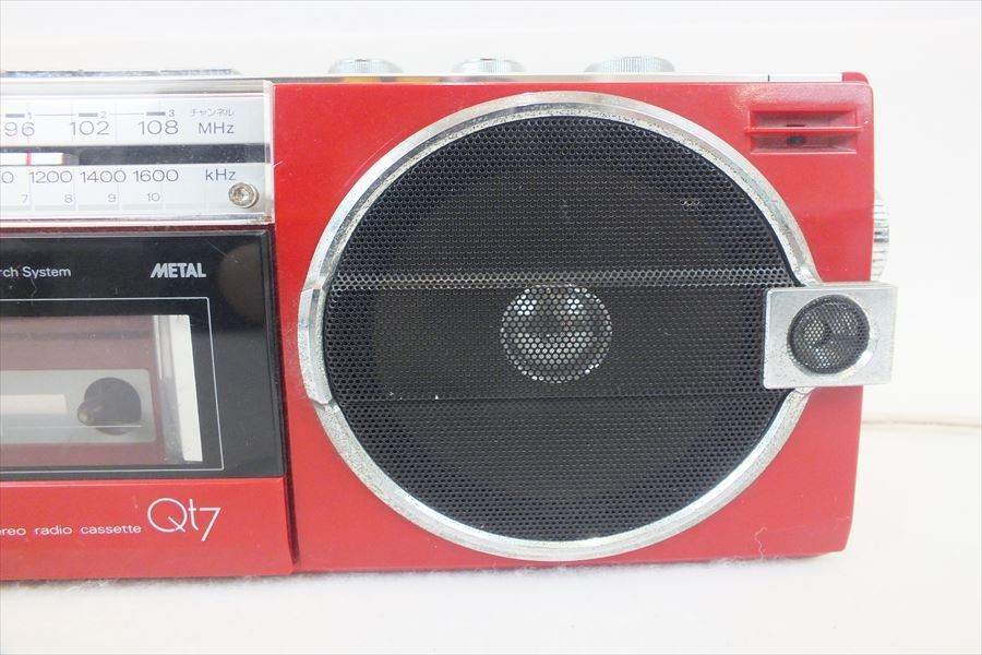 希少カラーSHARP QT-25 レッド 昭和レトロ ラジカセ シャープ
