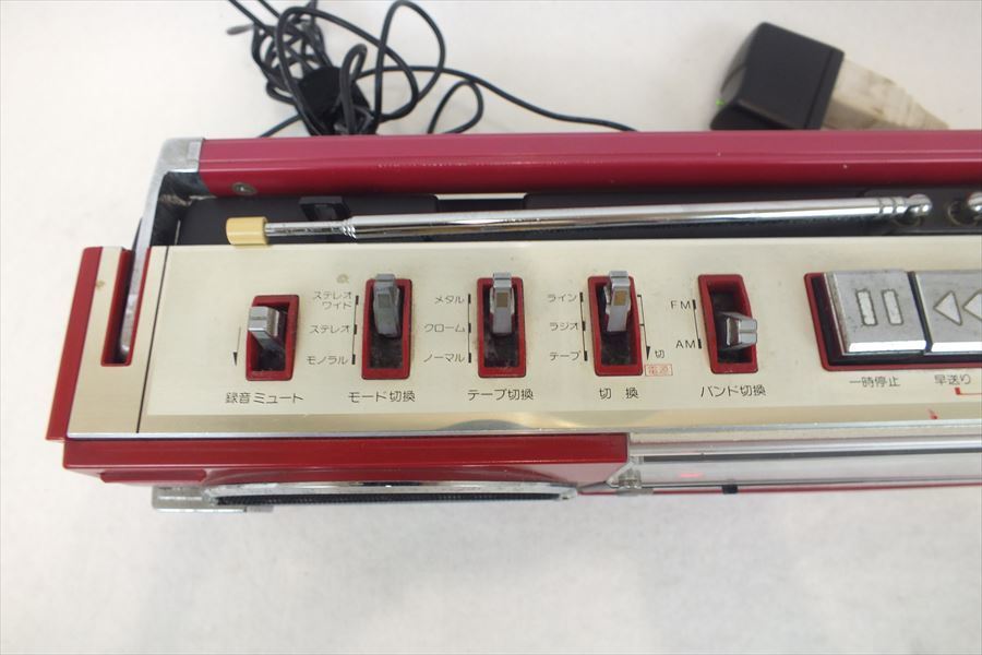 希少カラーSHARP QT-25 レッド 昭和レトロ ラジカセ シャープ