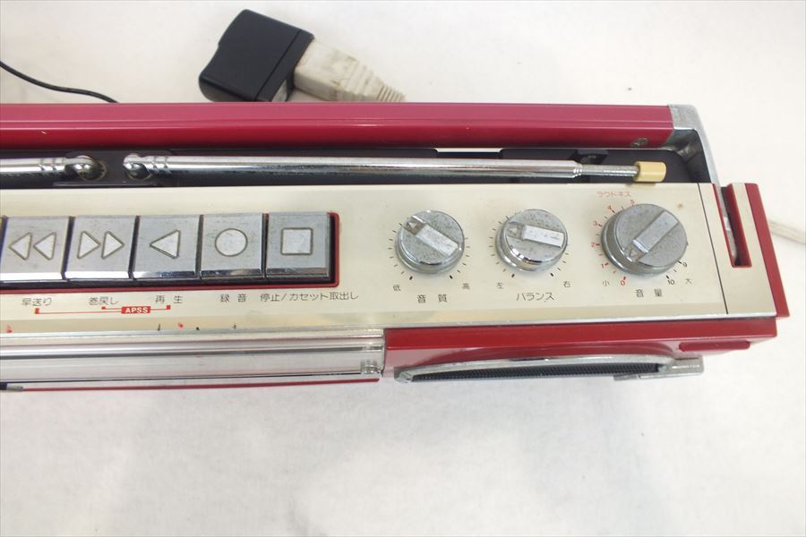 【希少カラー】SHARP QT-25 レッド 昭和レトロ ラジカセ シャープ 希少カラーSHARP QT-25 レッド 昭和レトロ ラジカセ シャープ