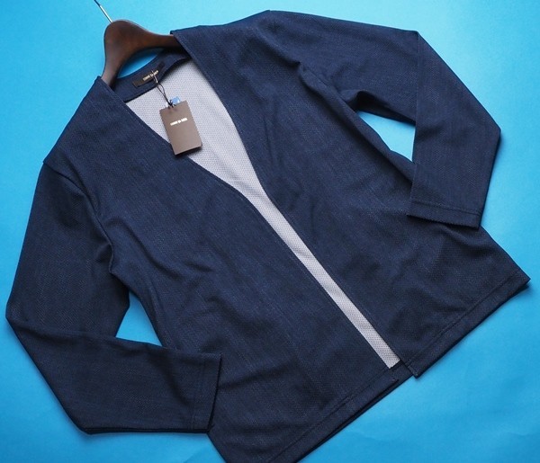  サンプル定価1.9万円 COMME CA MEN コムサメン 日本製 デニムプリントはっぴカーディガンM紺 09 45CW03(Mサイズ)｜売買されたオークション情報、yahooの商品情報をアーカイブ公開 - オークファン ジャンパー、ブルゾン一般