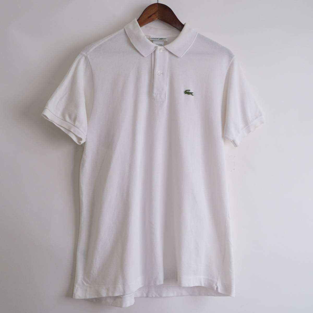 フランス製【 CHEMISE LACOSTE 】ラコステ ビンテージ ポロシャツ 半袖シャツ / ホワイト 白 / 4 / フレラコ ヨーロッパ 古着 LACOSTE フランス製 CHEMISE Polo 紫 長袖