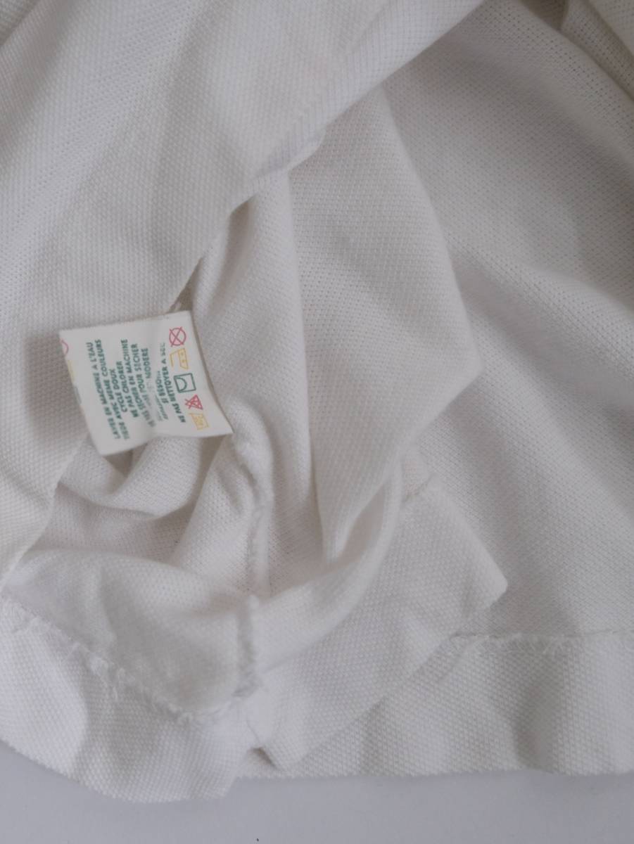 フランス製【 CHEMISE LACOSTE 】ラコステ ビンテージ ポロシャツ 半袖シャツ / ホワイト 白 / 4 / フレラコ ヨーロッパ 古着 LACOSTE フランス製 CHEMISE Polo 紫 長袖