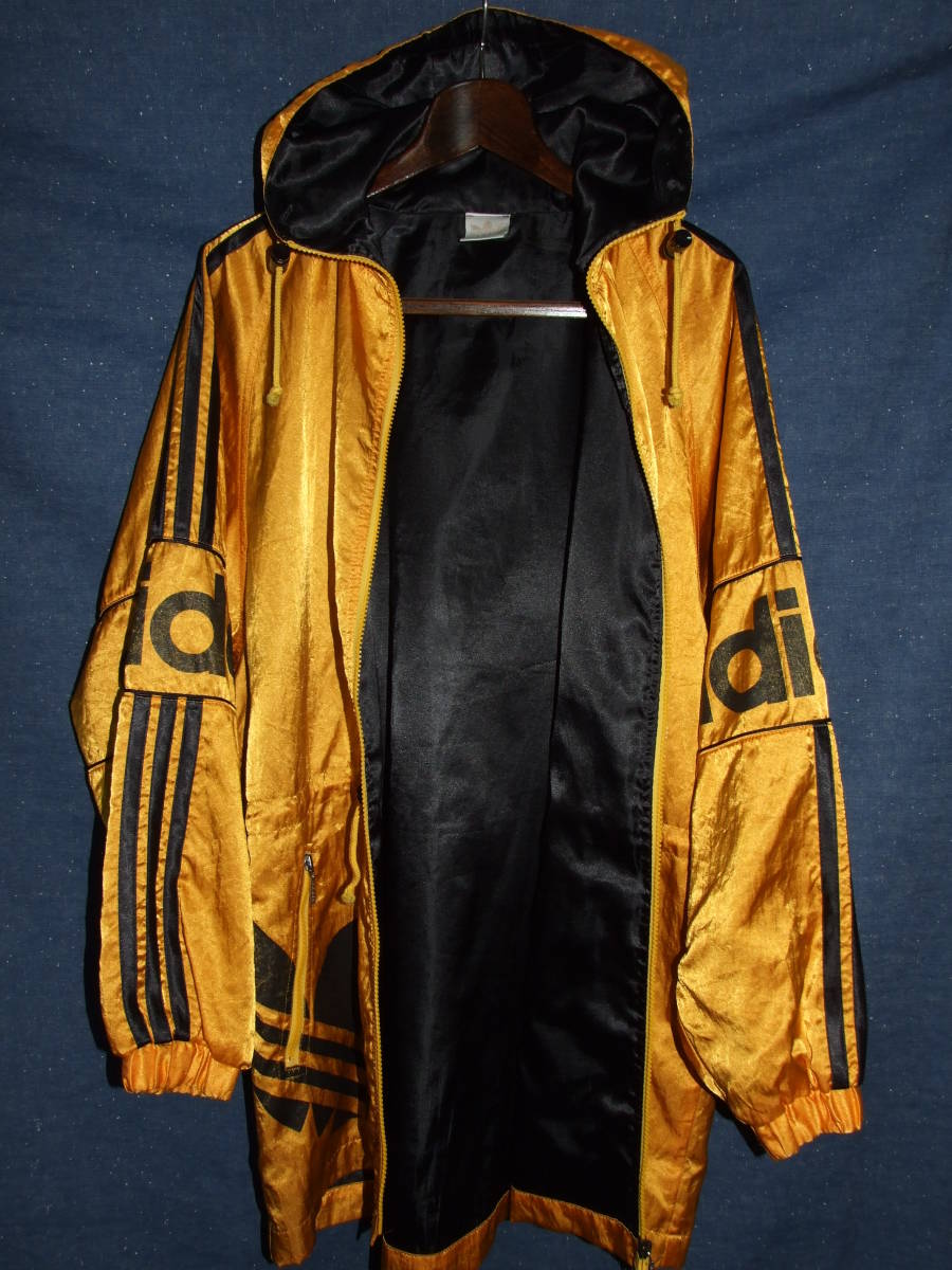 adidas/アディダス*フードベンチコート*日本製*size M-L*イエロー 