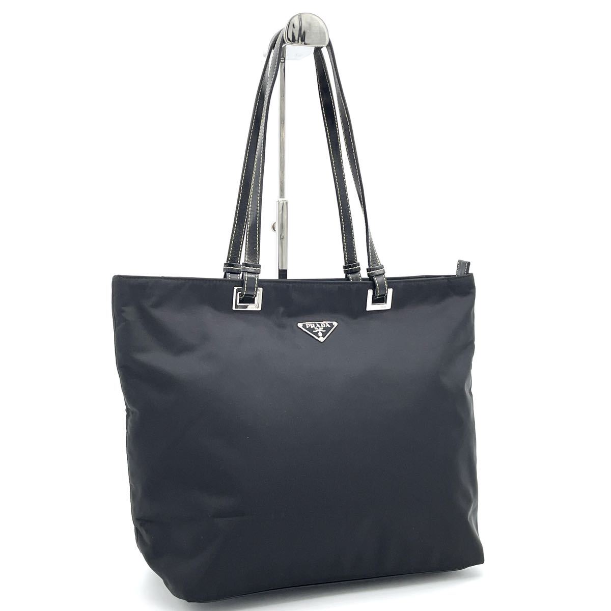 PRADA プラダ トートバッグ インナーポーチ付 ナイロン 三角ロゴ A4 黒 