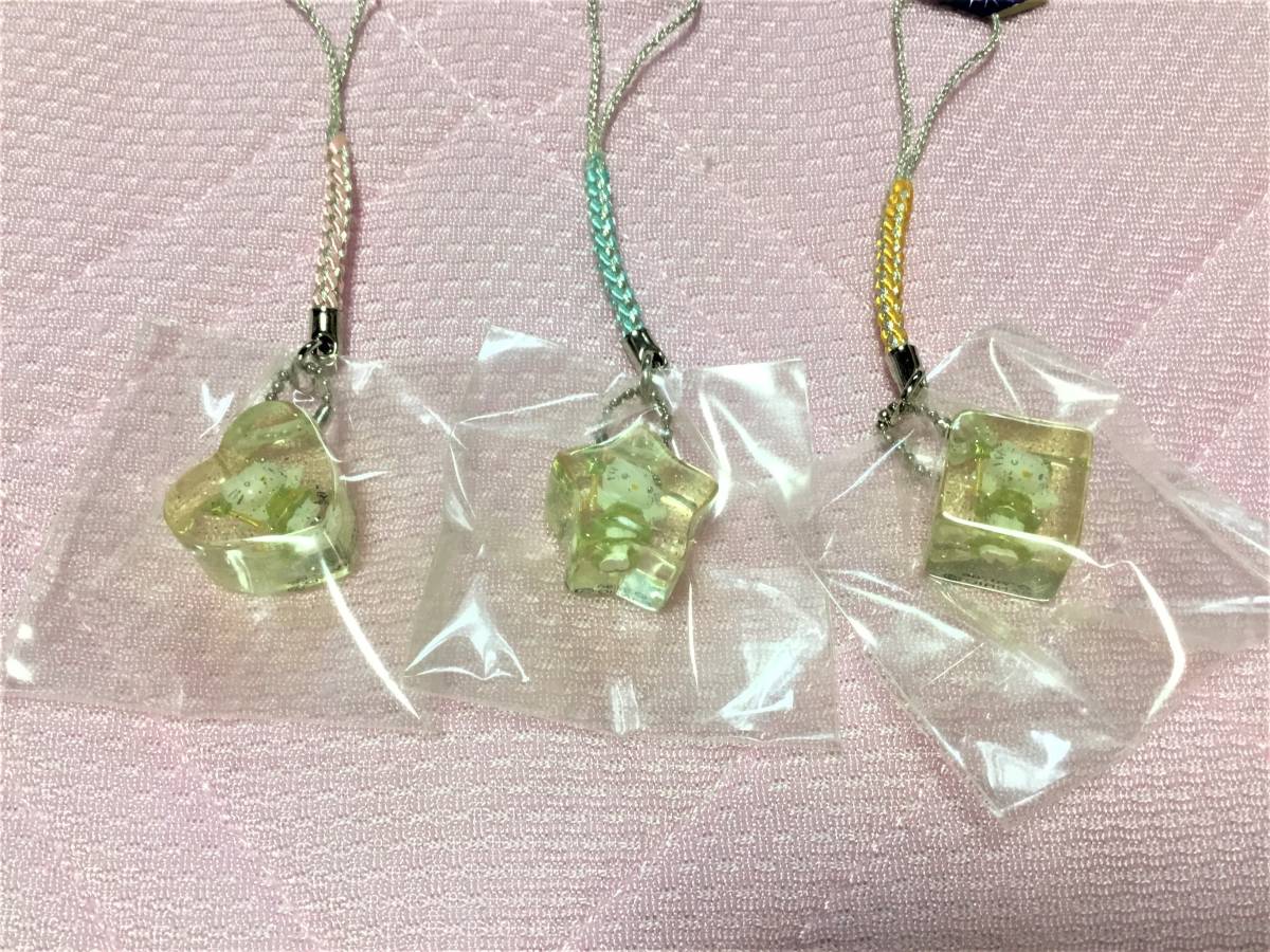 ハローキティ イルミネーションバージョン 0 四角レア ストラップオンライン フルセット ハローキティ☆アクリル根付け　イルミネーションバージョン3種セット　2006年